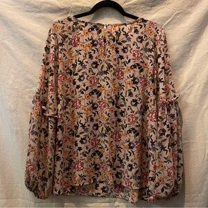 CeCe Multicolor Floral Blouse